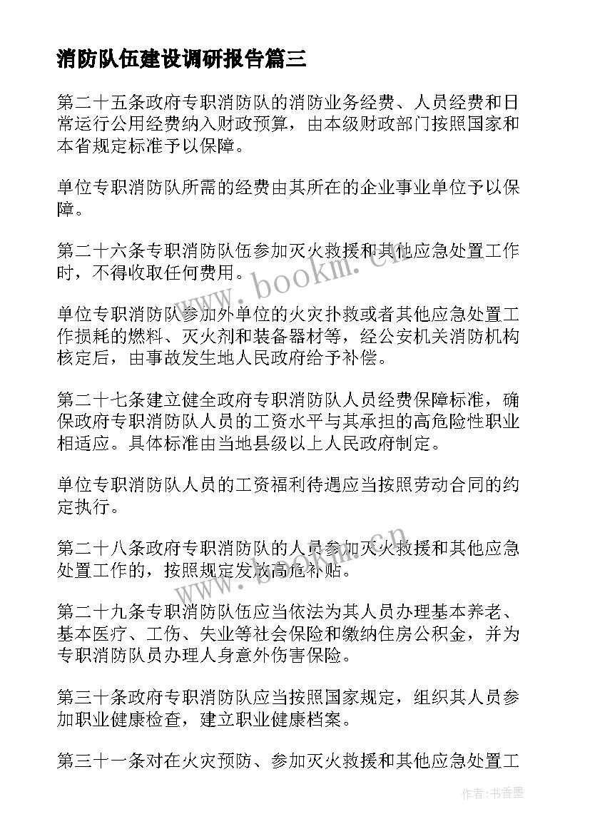 最新消防队伍建设调研报告(大全5篇)