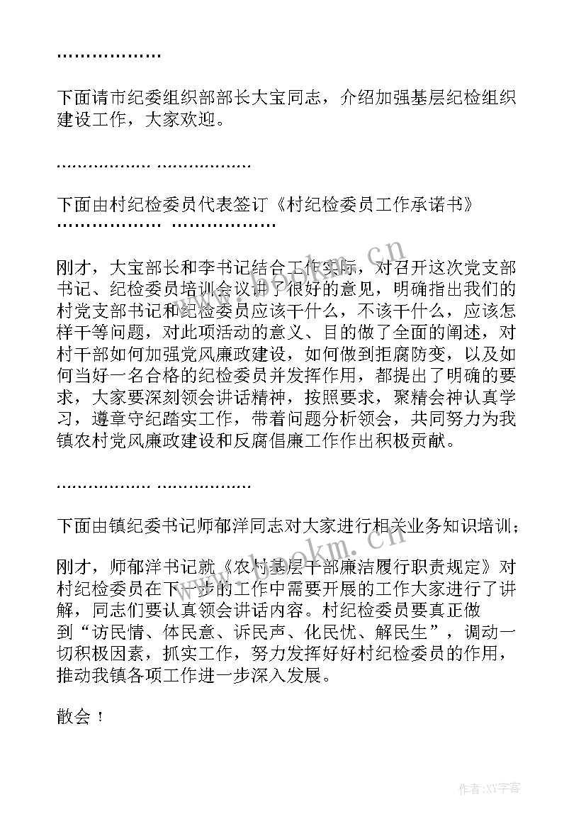 2023年村级纪检委员工作规划(大全5篇)