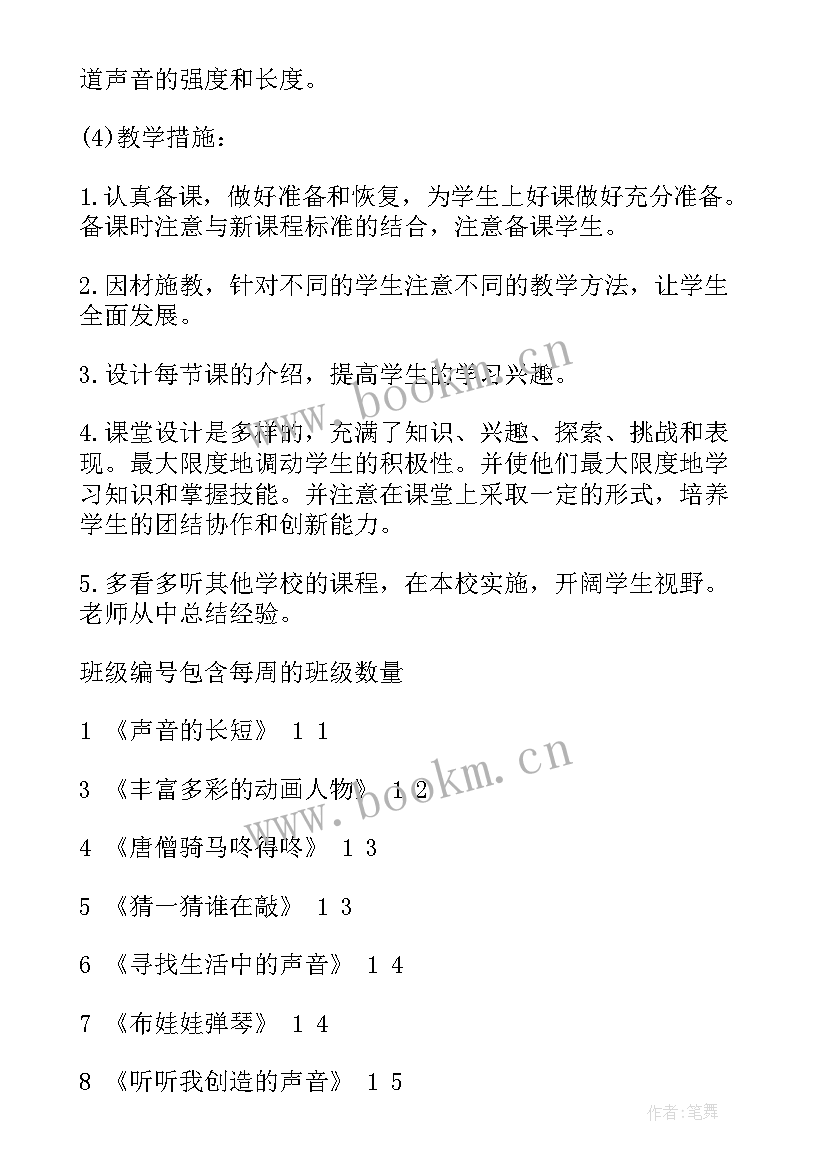 一年级音乐课程纲要 一年级音乐教学计划(汇总5篇)