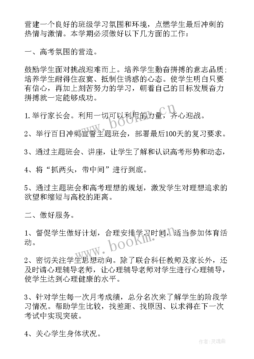 2023年新高三班主任工作计划总结(实用5篇)