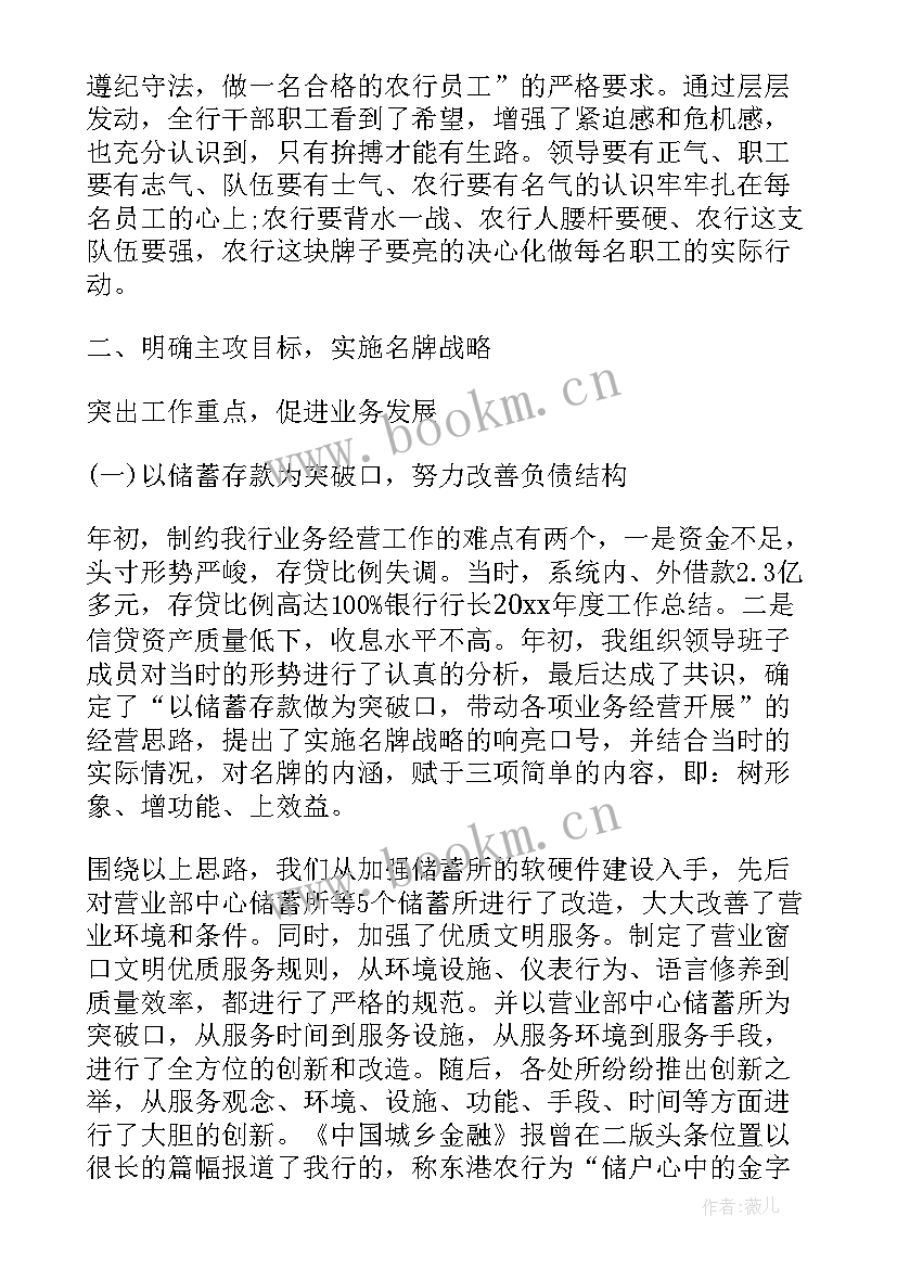 2023年银行行长年度总结各项措施(大全5篇)