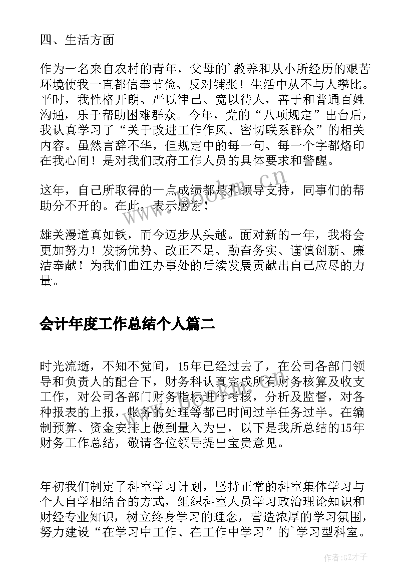 最新会计年度工作总结个人(通用5篇)