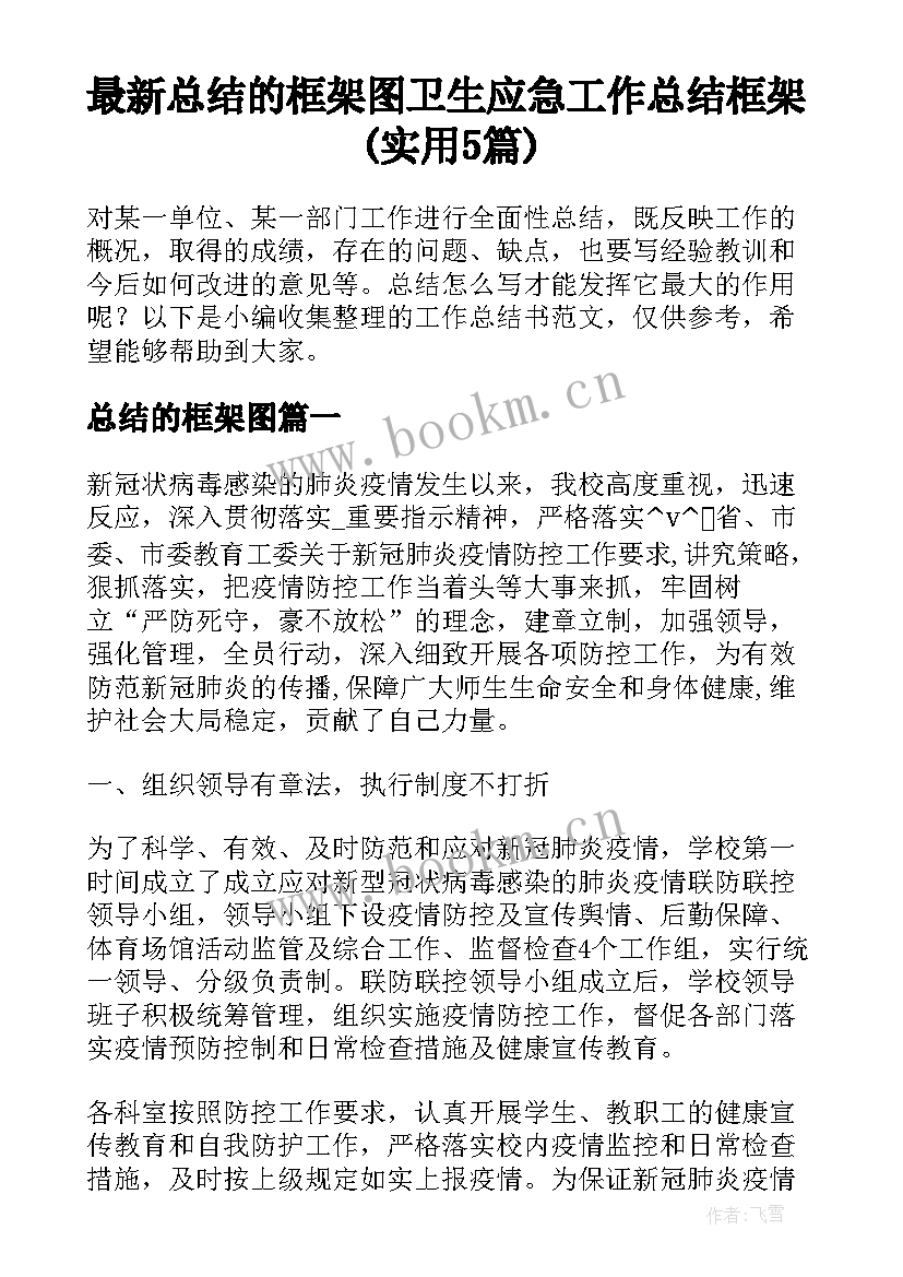 最新总结的框架图 卫生应急工作总结框架(实用5篇)