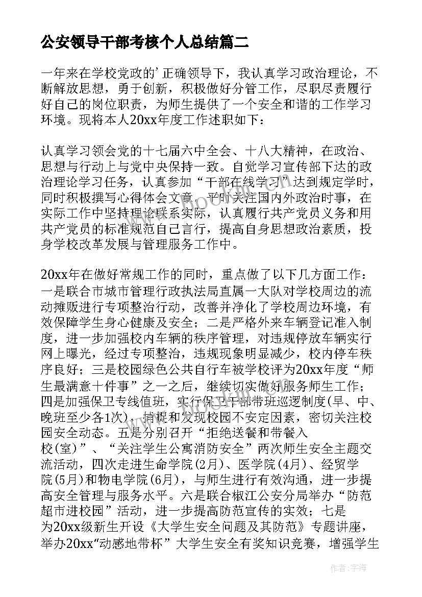 2023年公安领导干部考核个人总结(精选5篇)