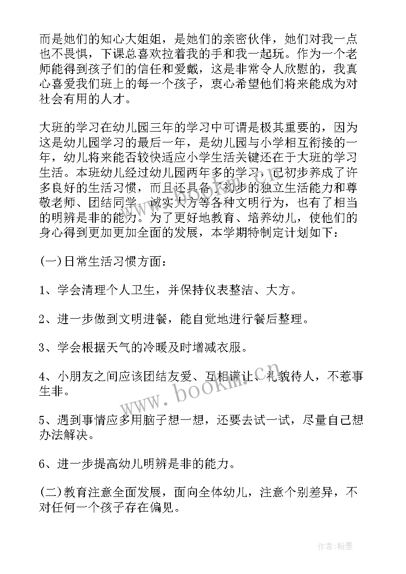 幼儿园大班春期班主任计划总结与反思(大全5篇)