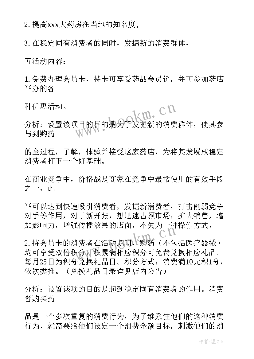 药店动销方案 药品创意促销活动方案(通用5篇)