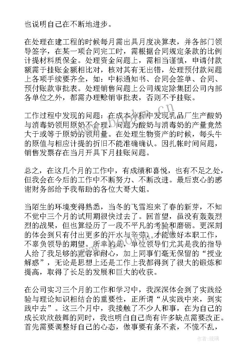 财务转正报告及自我总结 财务人员转正工作总结(优质5篇)