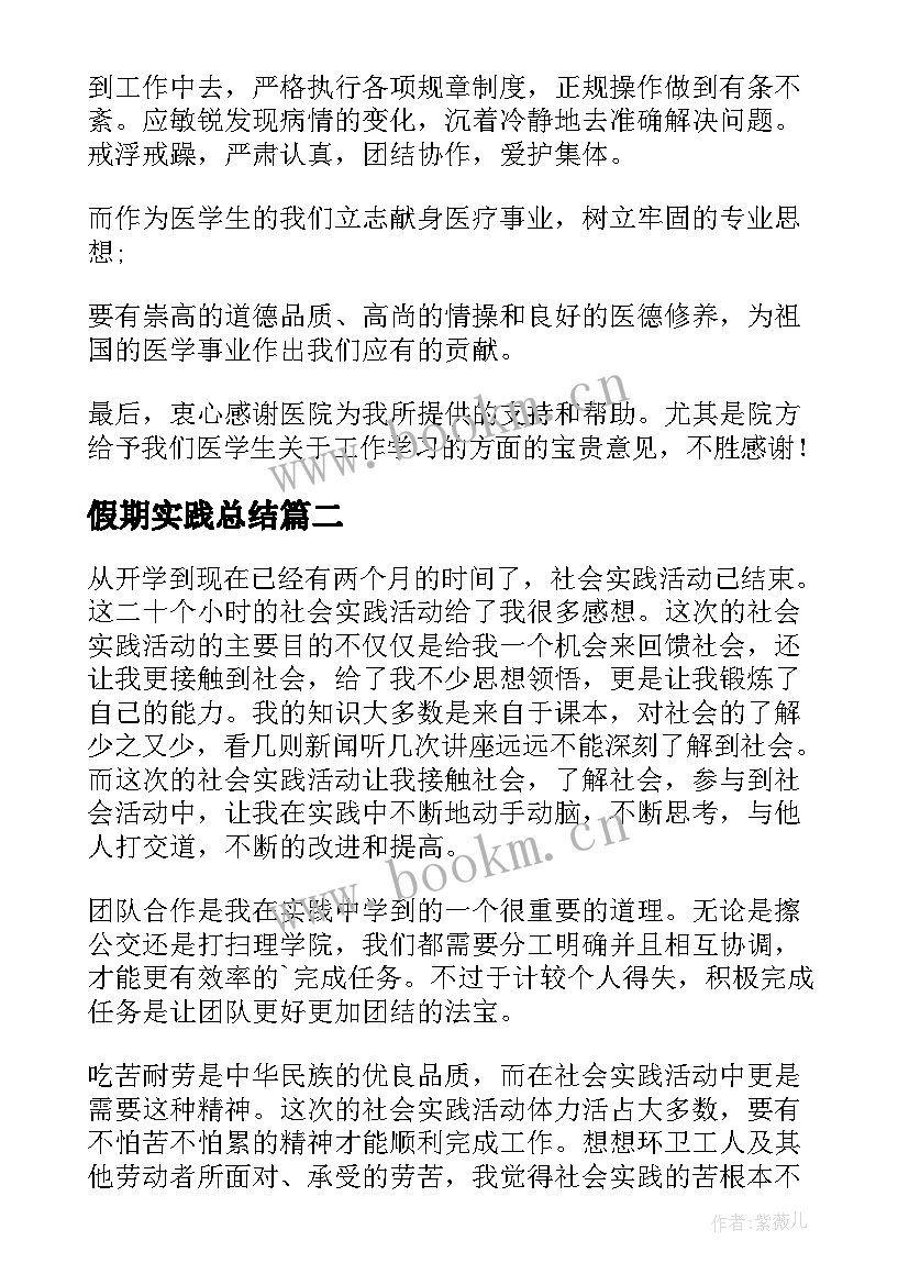 假期实践总结(汇总5篇)