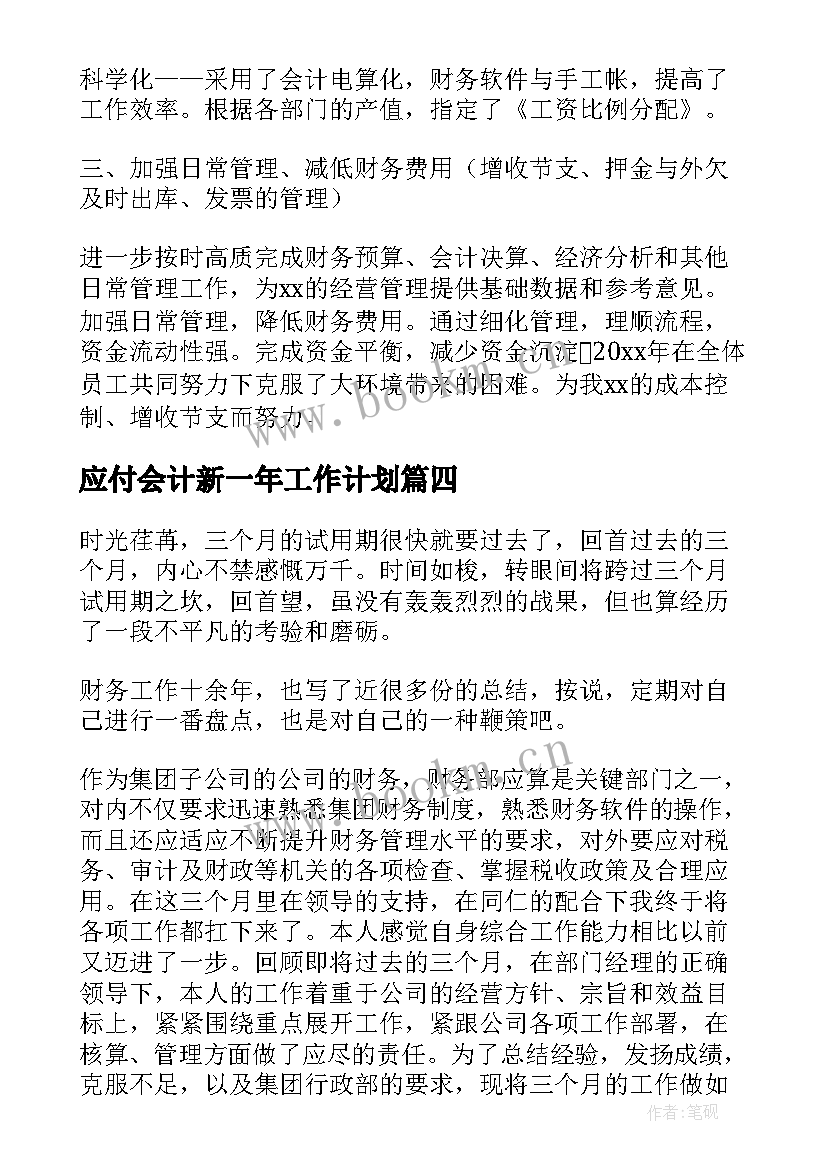 应付会计新一年工作计划 度税务会计工作总结(通用5篇)