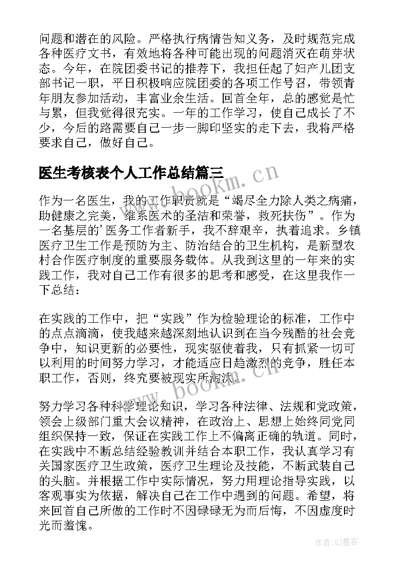 2023年医生考核表个人工作总结 医生个人年度考核工作总结(精选10篇)