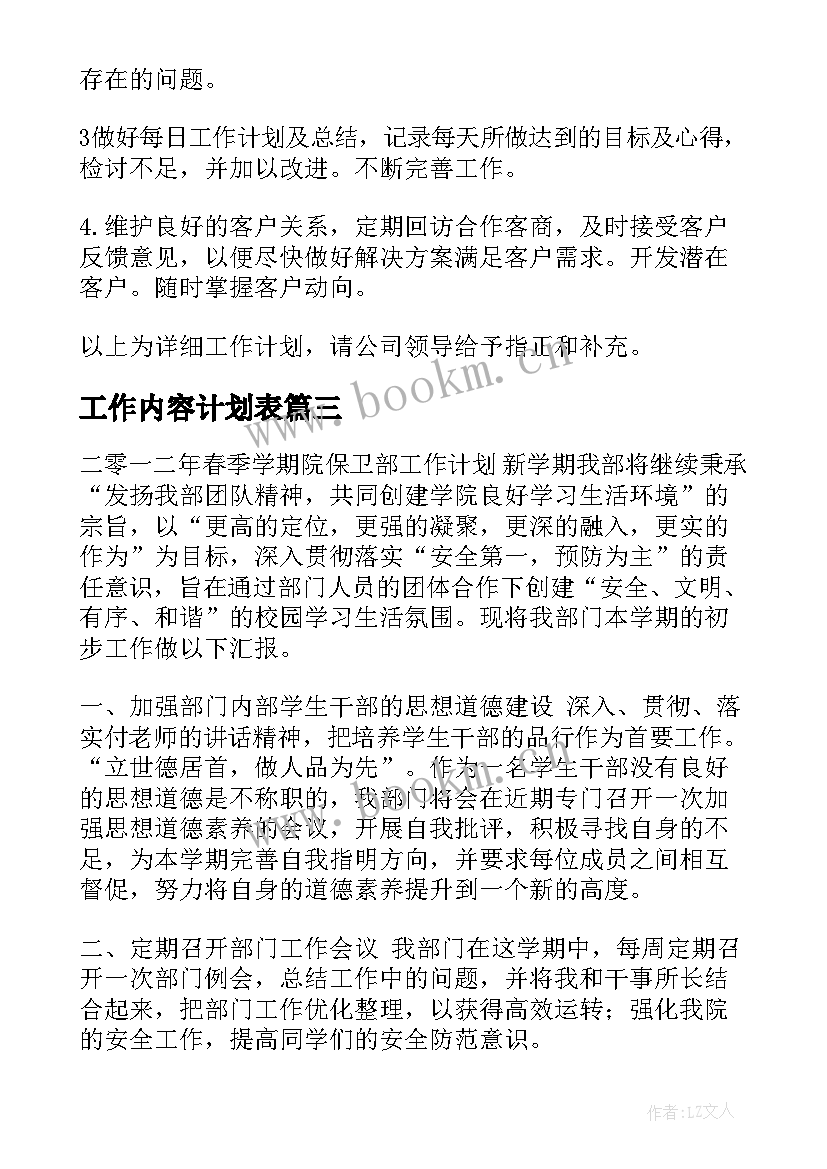 2023年工作内容计划表 总结本周工作内容下周工作计划(精选5篇)