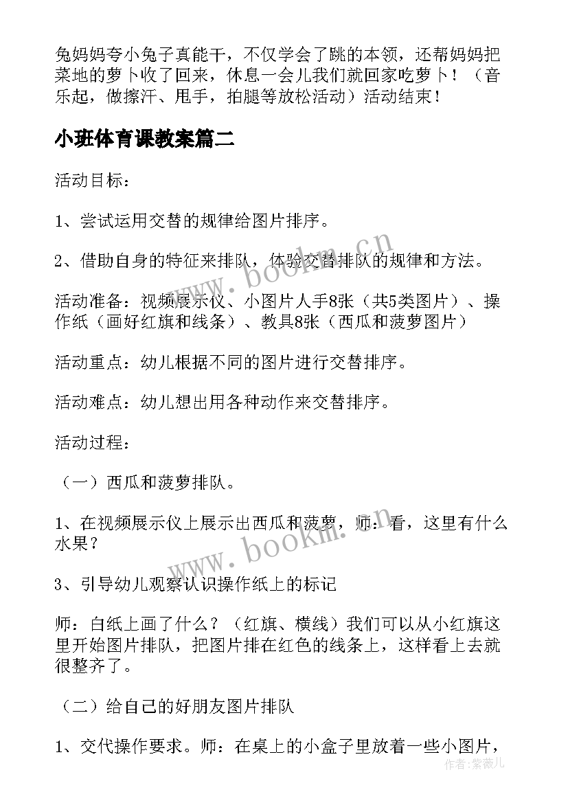 2023年小班体育课教案(大全9篇)