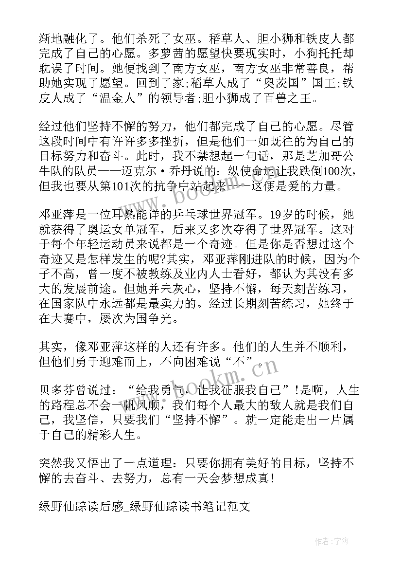 绿野仙踪词 小学生绿野仙踪读后感绿野仙踪(模板6篇)