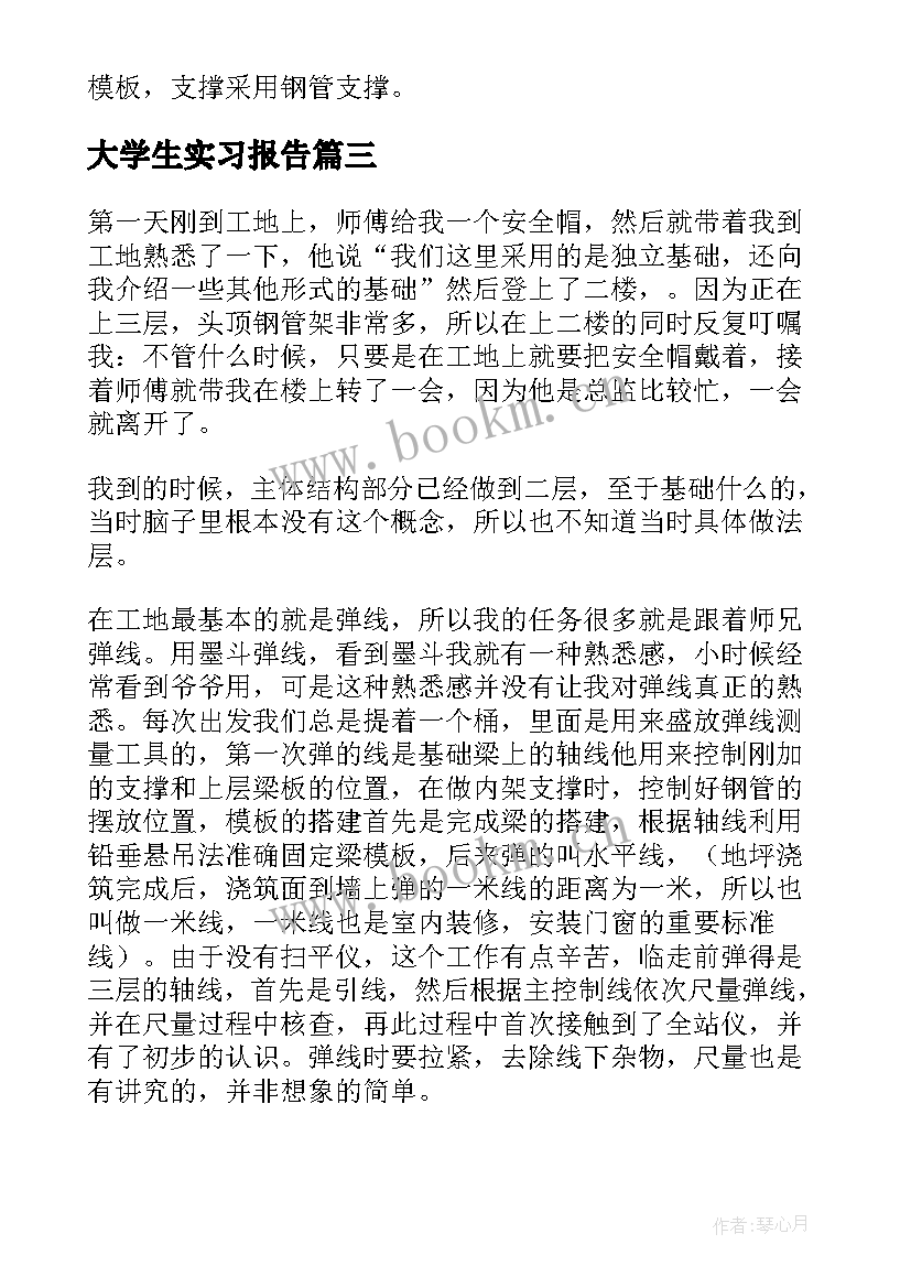 最新大学生实习报告 大学生实习报告汇编(优秀5篇)