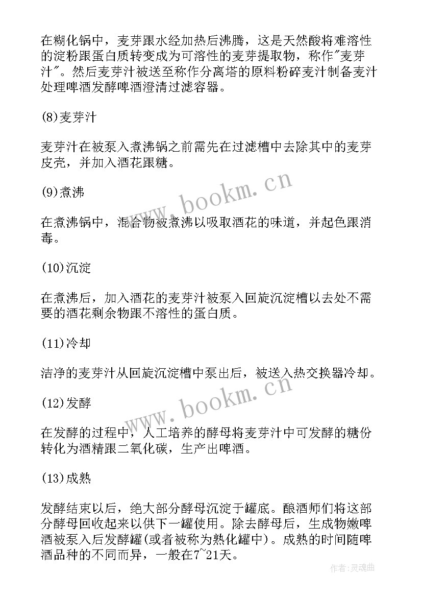 啤酒厂酿造实训总结 啤酒厂的实习报告(大全5篇)