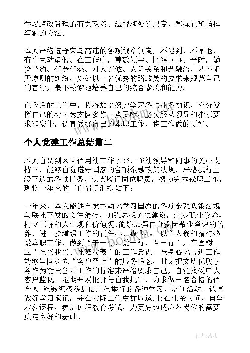 2023年个人党建工作总结(模板8篇)