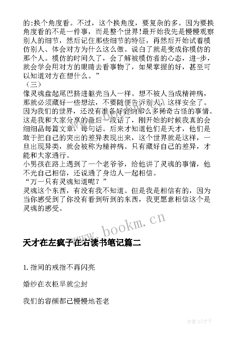 天才在左疯子在右读书笔记(优质5篇)