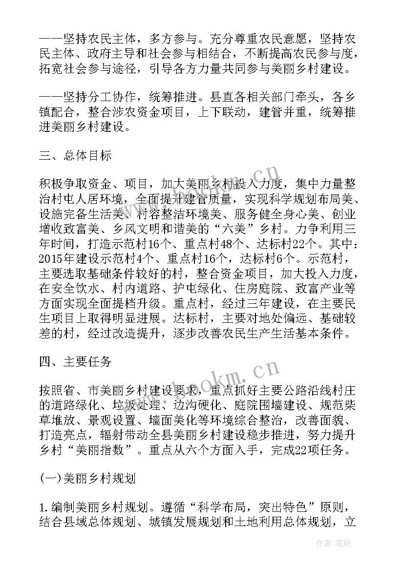 美丽乡村行方案(通用5篇)