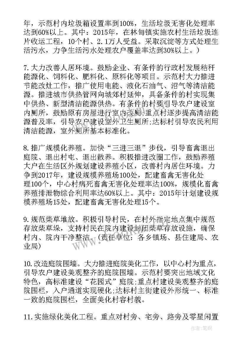 美丽乡村行方案(通用5篇)