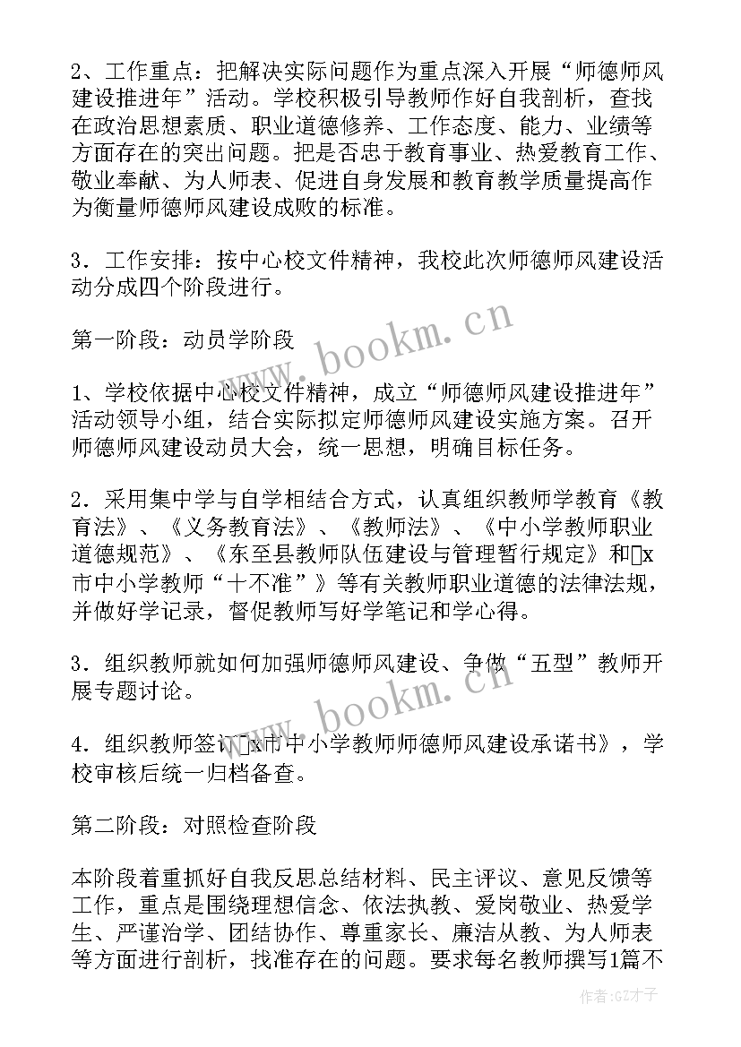 最新小学师德师风建设工作实施方案(优质6篇)