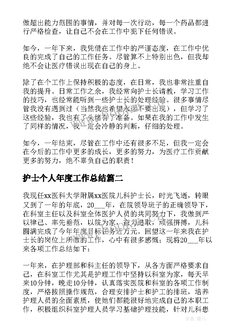 2023年护士个人年度工作总结(大全7篇)