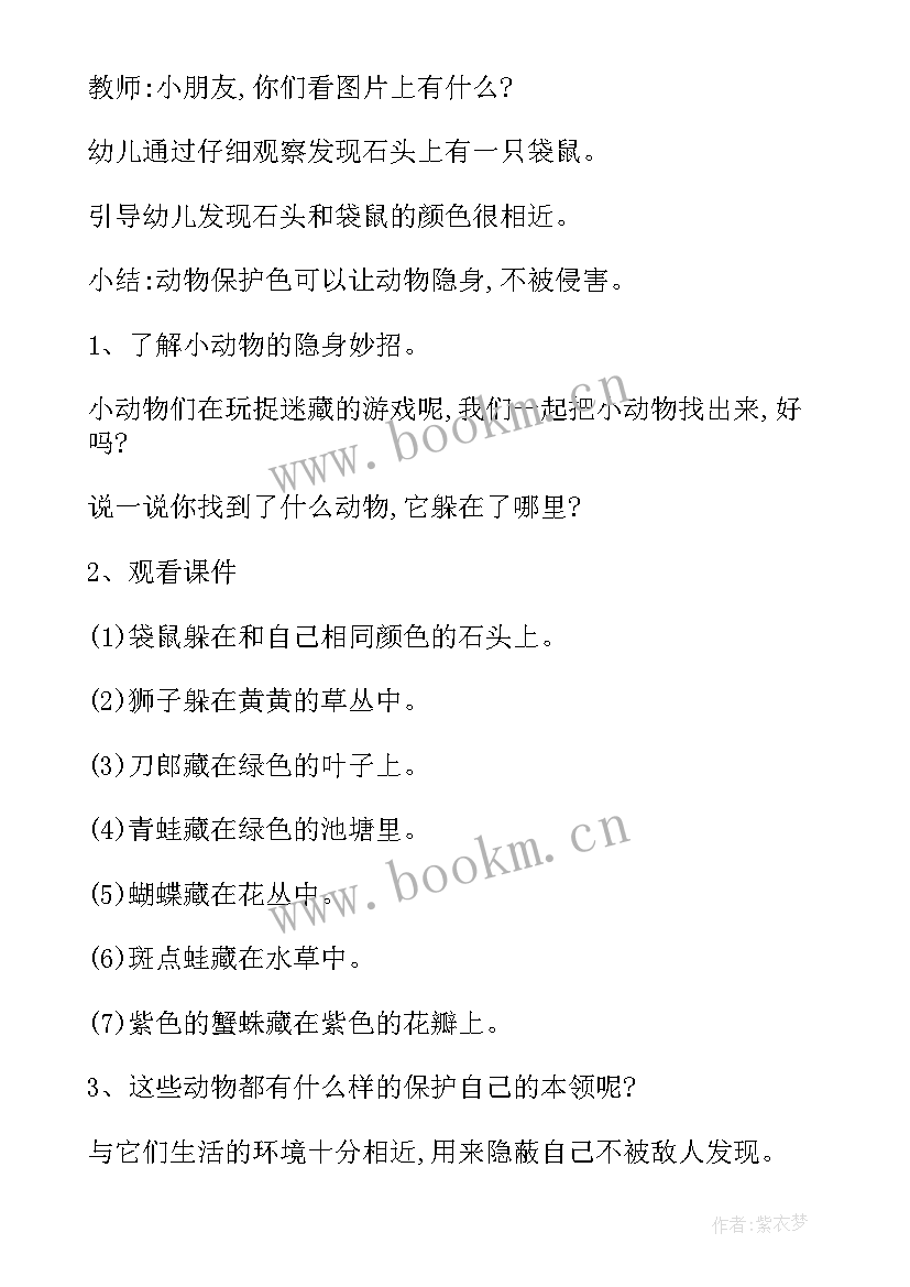 2023年隐身动物教案反思 大班教案动物的隐身(优质5篇)