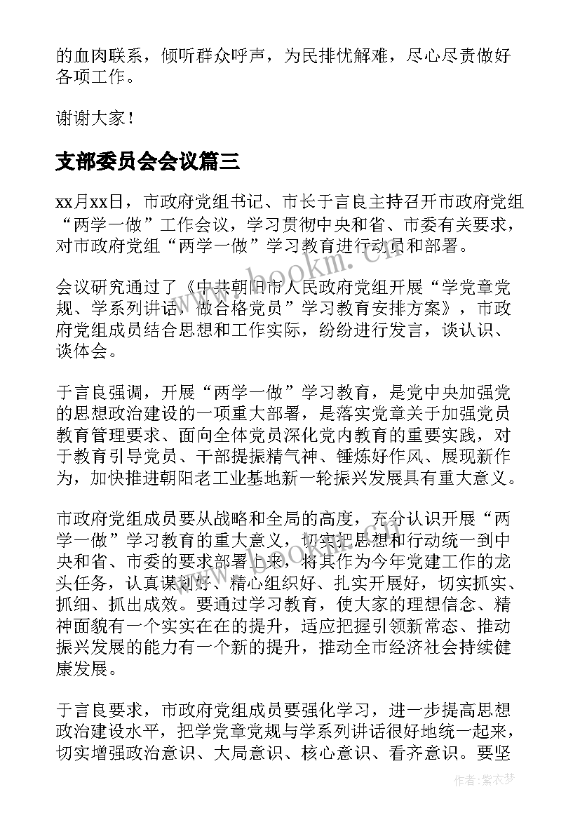 最新支部委员会会议 支委会会议记录(优秀5篇)