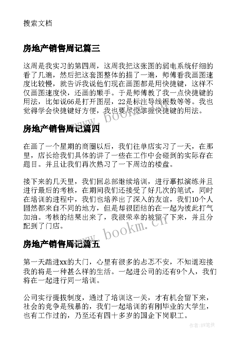 2023年房地产销售周记(优秀5篇)