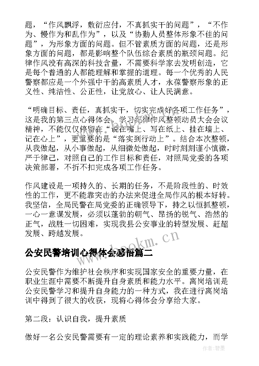 2023年公安民警培训心得体会感悟 公安民警教育培训心得优选(大全5篇)