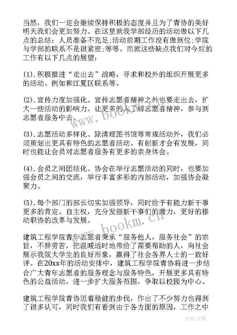 青年志愿者协会总结和计划(实用10篇)