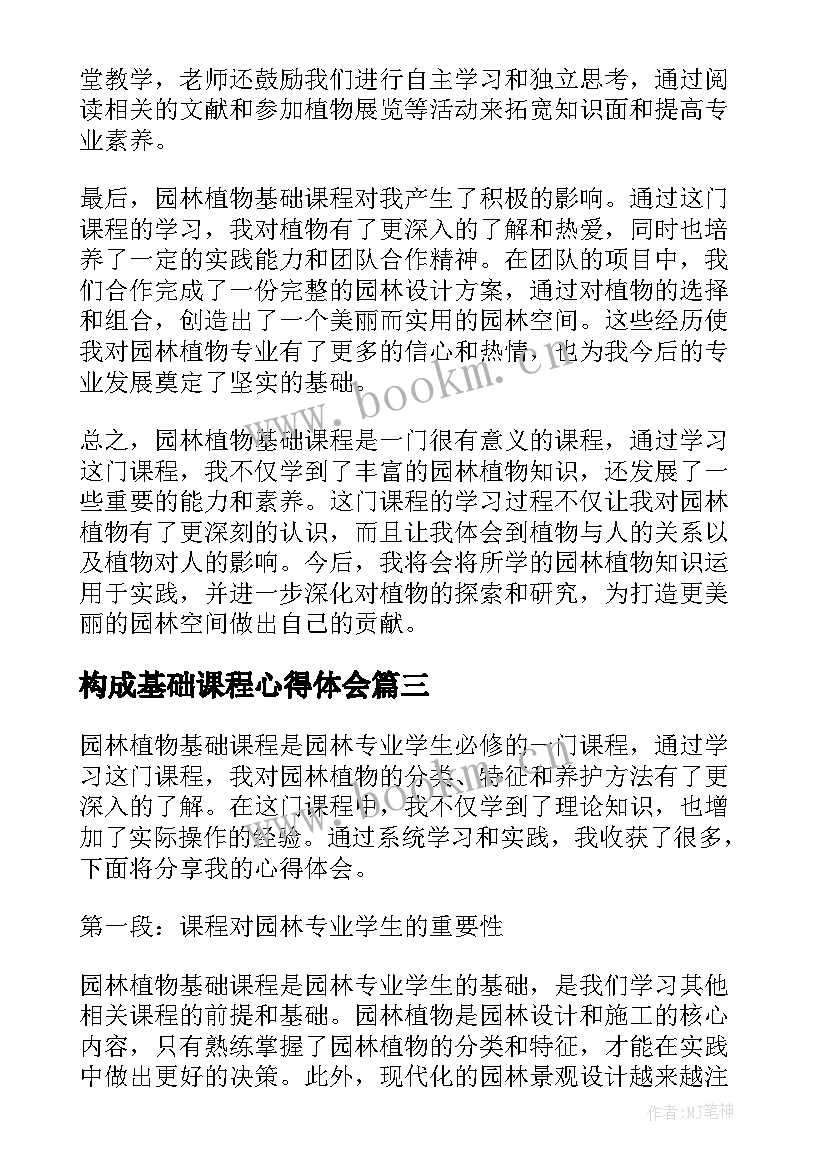 2023年构成基础课程心得体会(汇总5篇)