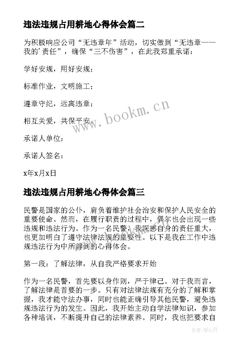 2023年违法违规占用耕地心得体会(优质7篇)