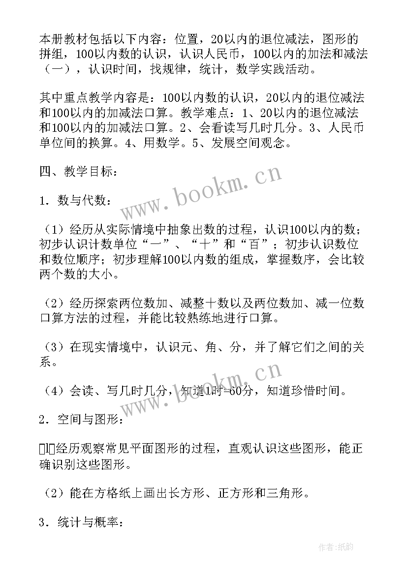 最新小学一年级美术教学工作计划(通用10篇)