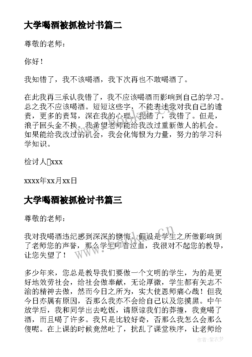 最新大学喝酒被抓检讨书(精选10篇)