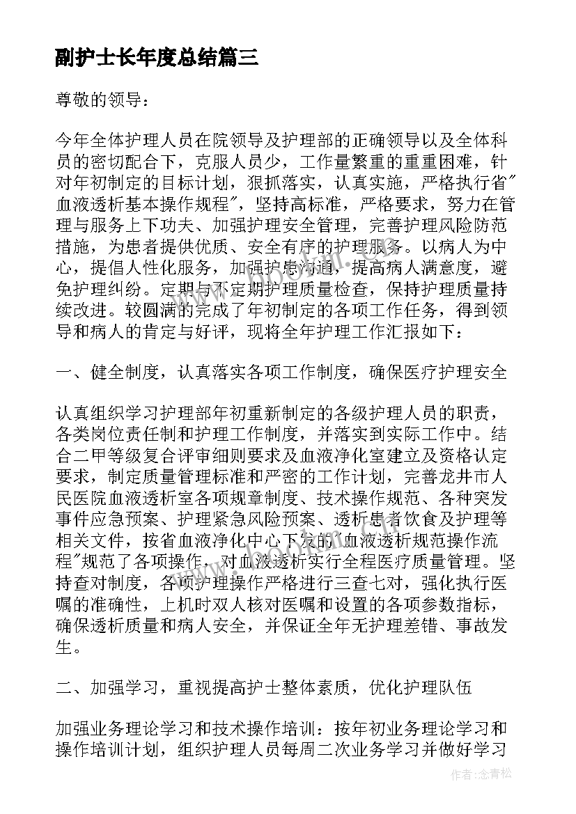 2023年副护士长年度总结(汇总9篇)