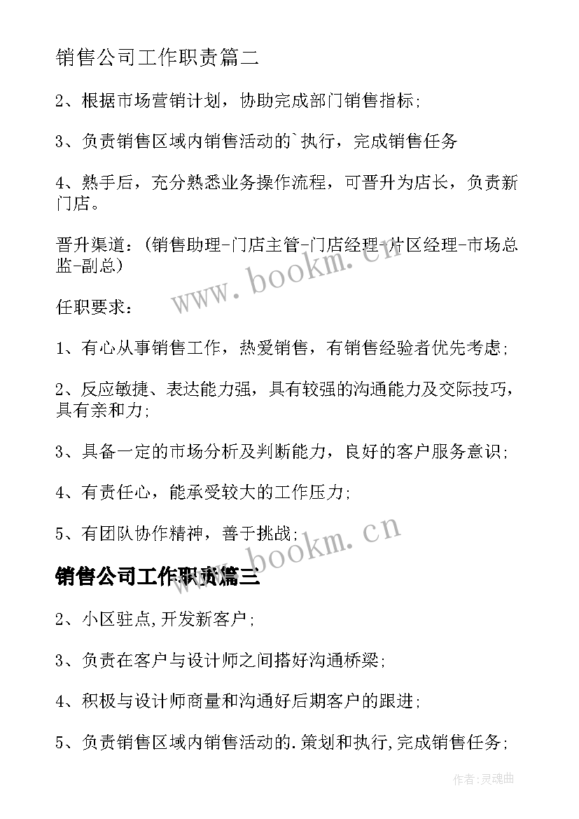 最新销售公司工作职责 科技公司销售岗位职责(大全6篇)