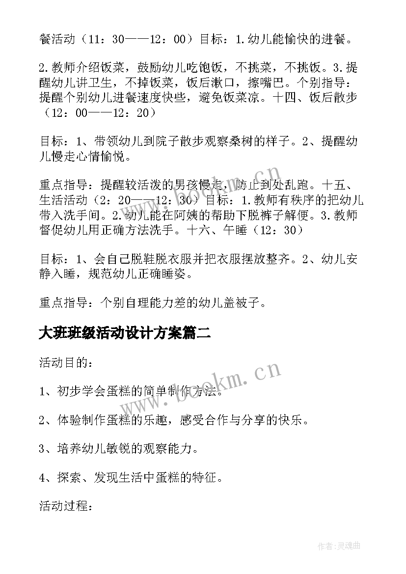 2023年大班班级活动设计方案 幼儿园大班半日活动设计方案(实用10篇)