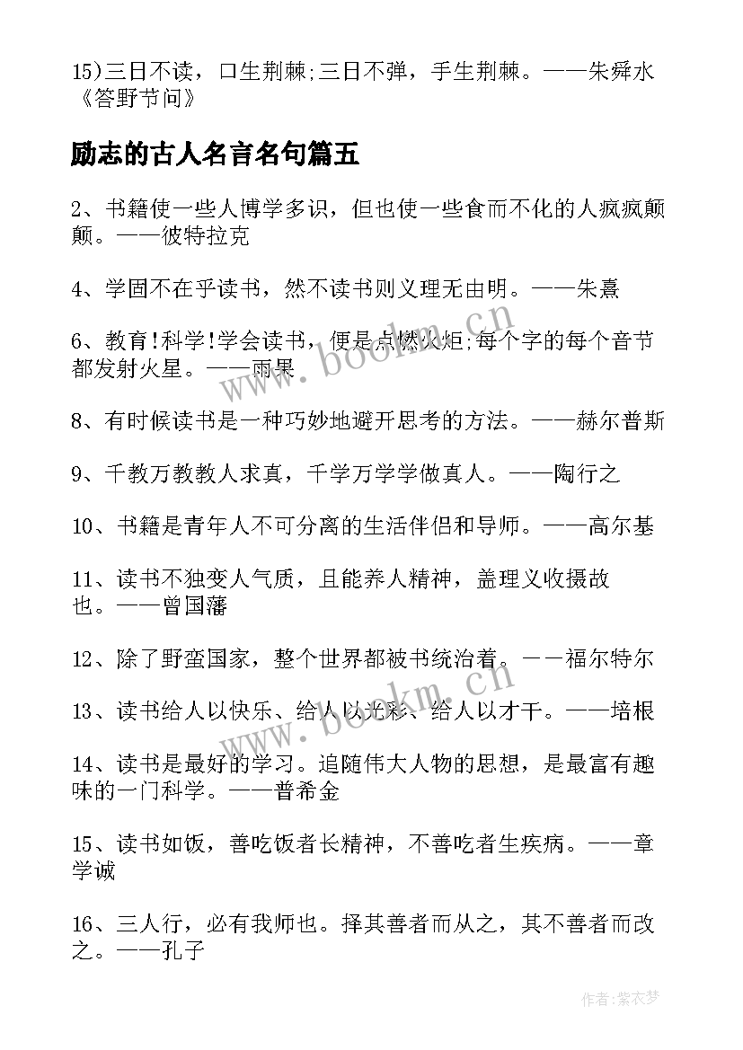 励志的古人名言名句(优质5篇)