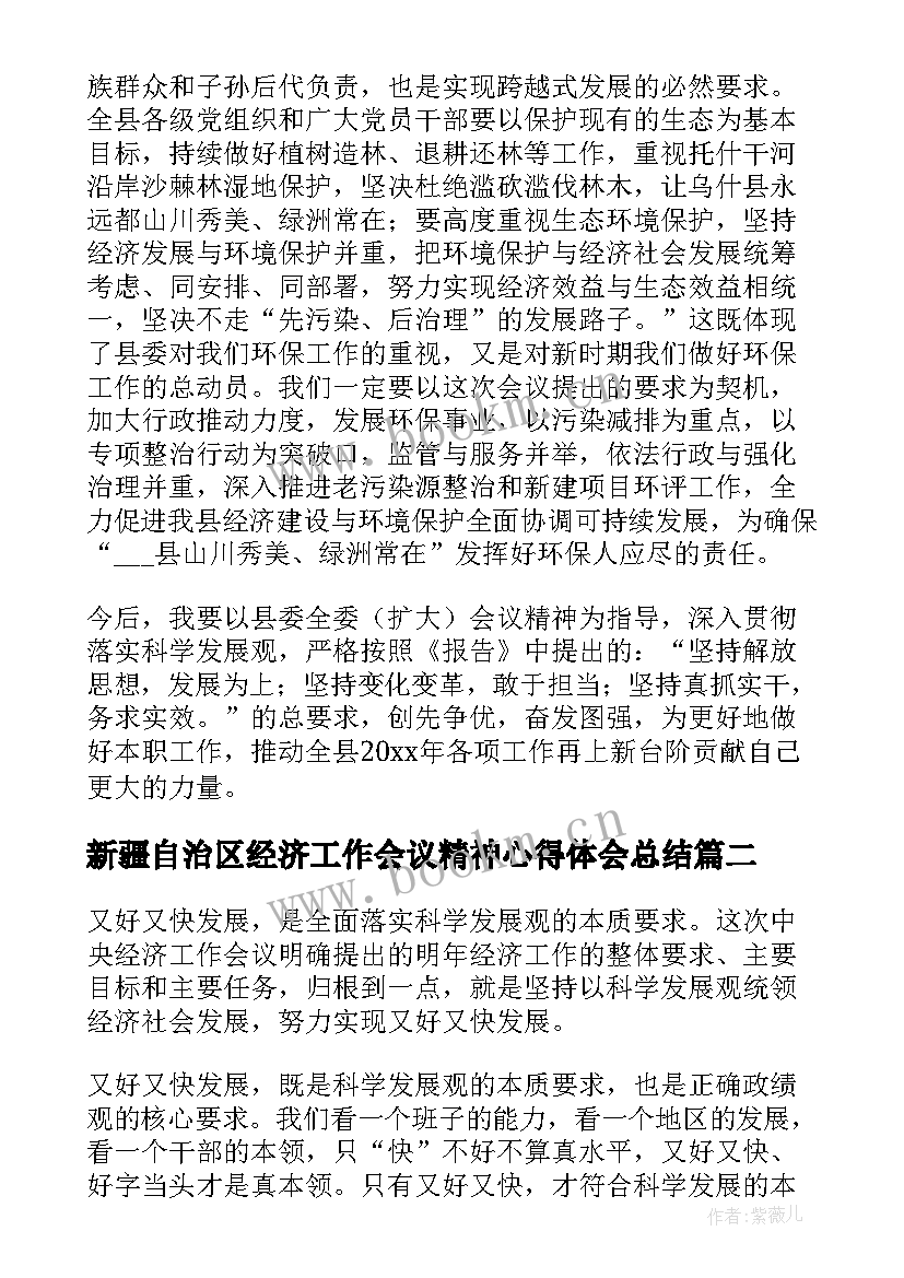 2023年新疆自治区经济工作会议精神心得体会总结 中央经济工作会议精神心得体会(优秀5篇)