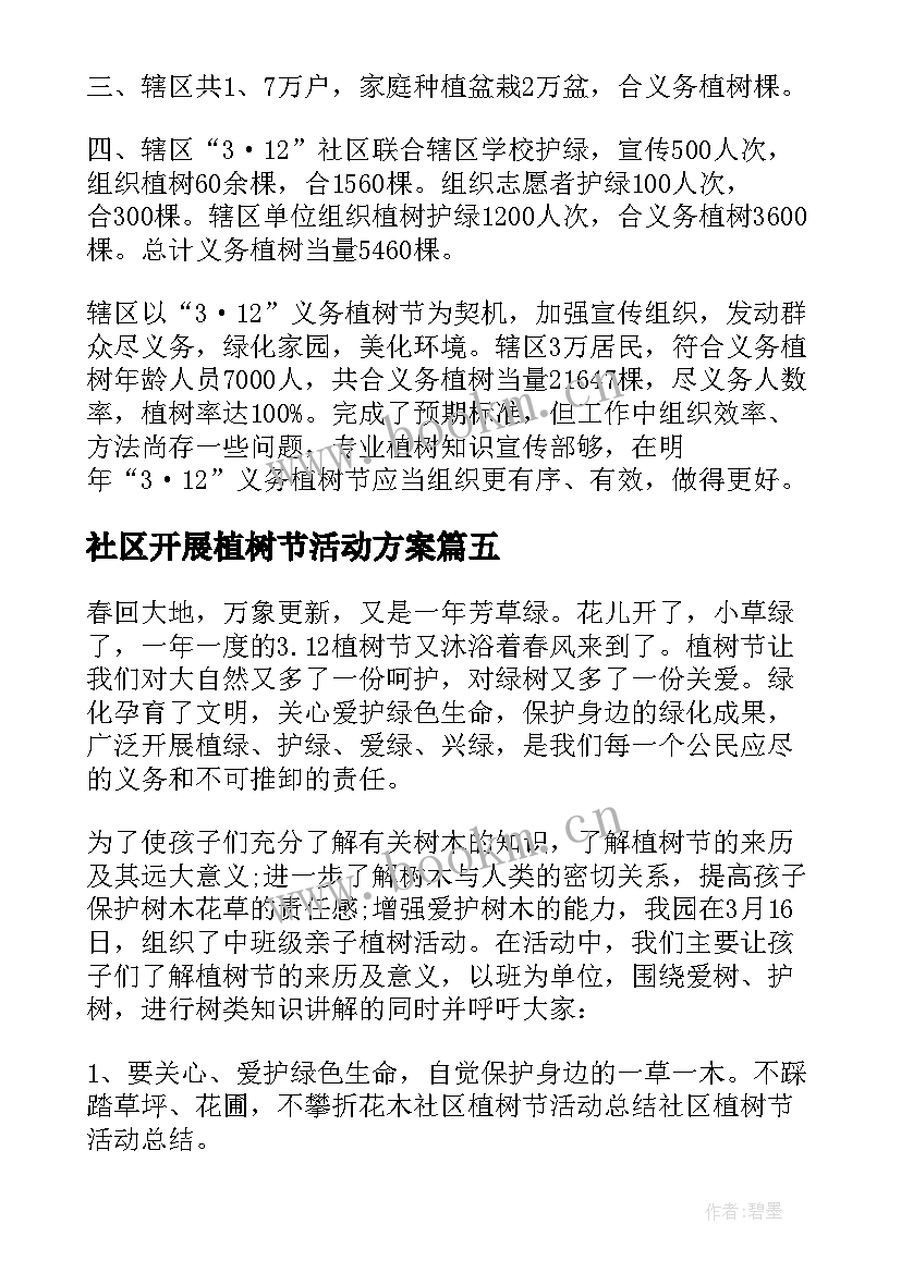 2023年社区开展植树节活动方案(模板5篇)