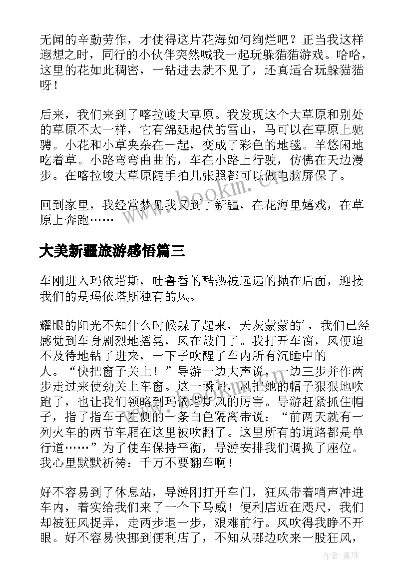 最新大美新疆旅游感悟 大美新疆游记(精选5篇)