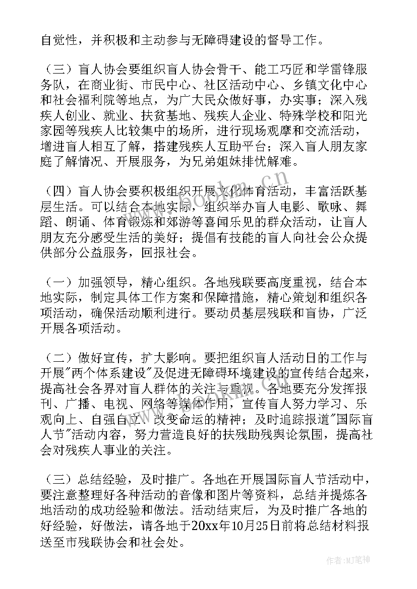 国际盲人节宣传 国际盲人节活动方案(汇总5篇)