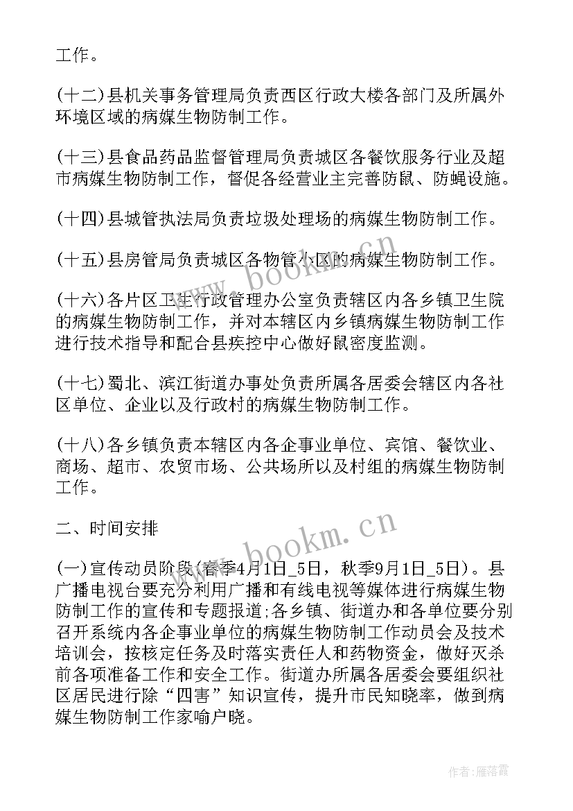 最新社区病媒生物防治计划书 社区病媒生物防治工作总结(精选5篇)