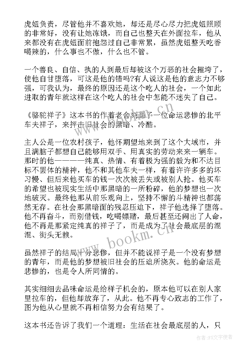 2023年读名著骆驼祥子有感(精选5篇)