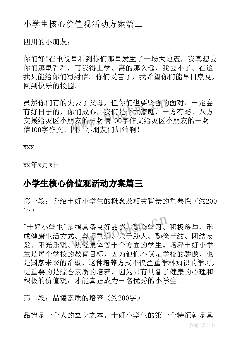 2023年小学生核心价值观活动方案 十好小学生心得体会(通用5篇)