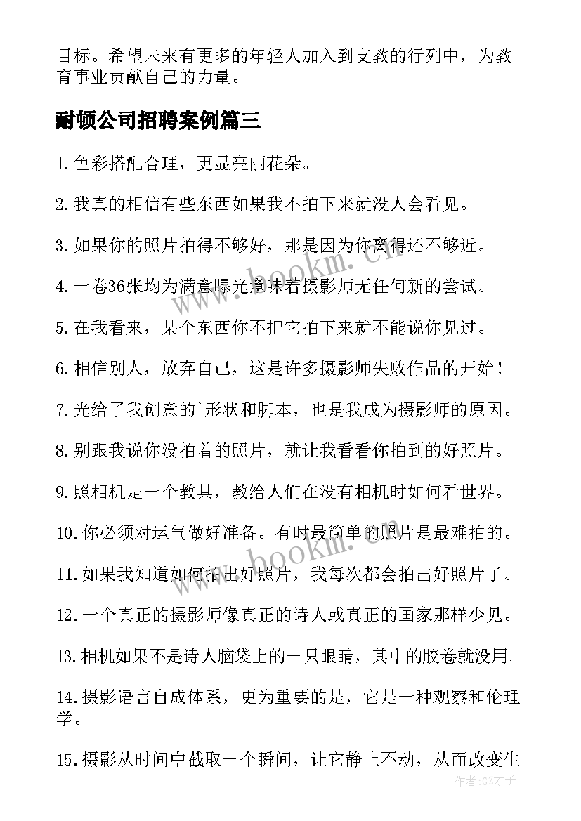 2023年耐顿公司招聘案例 招聘心得体会文章(优秀5篇)