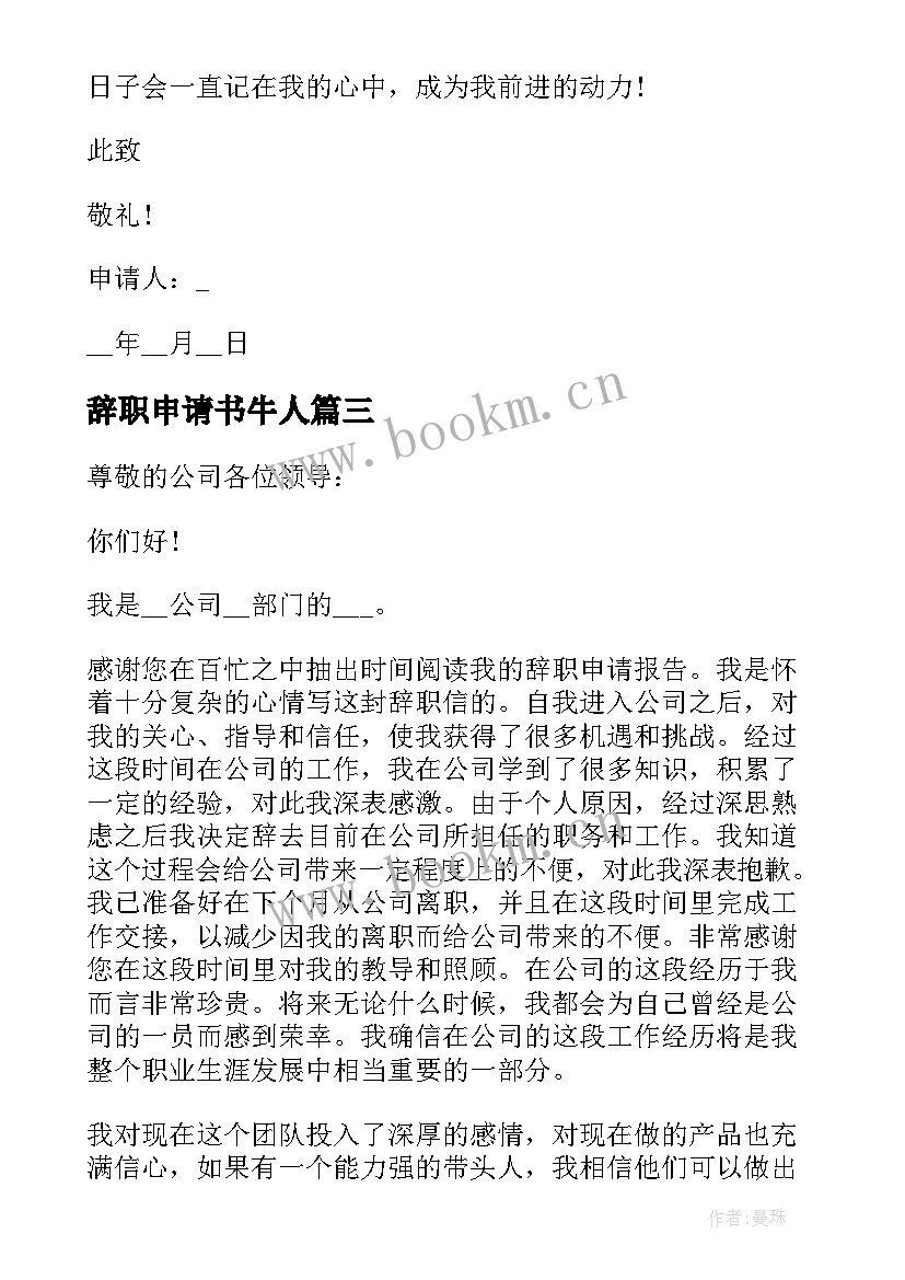 2023年辞职申请书牛人 个人辞职经典申请书(优秀9篇)