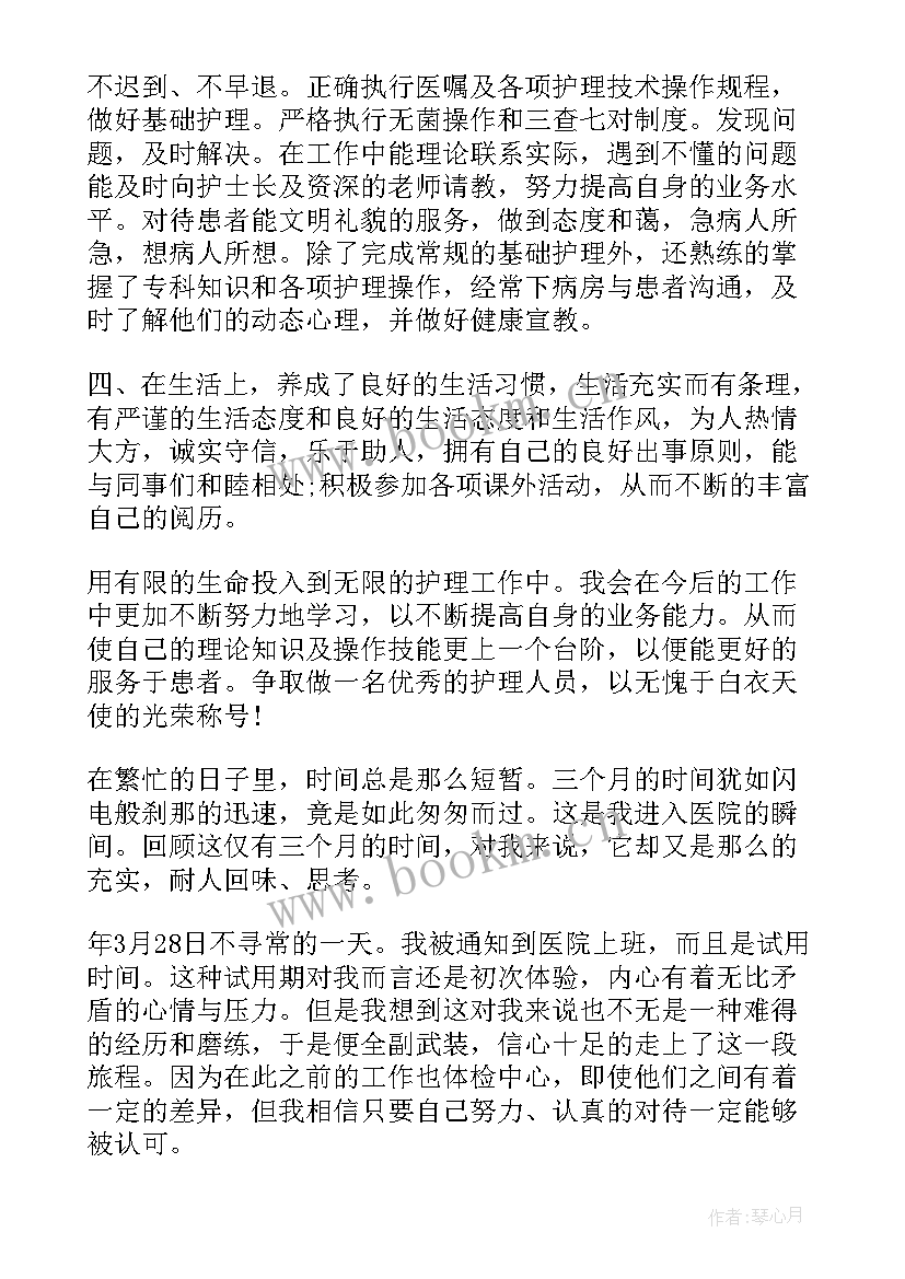 护士试用期工作总结(实用7篇)