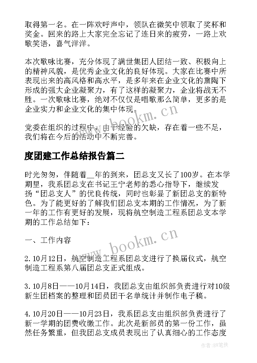 2023年度团建工作总结报告 共青团建团周年活动总结报告(实用5篇)