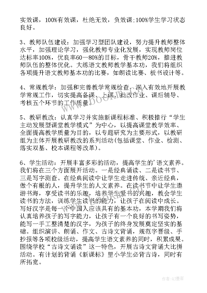 2023年小学语文骨干老师培训心得体会 小学语文教师业务学习计划(实用5篇)